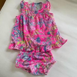 lilly pulitzer baby dress set 6-12mos EUC